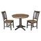 International Concepts Round 36 in Rd Top Pedestal Table, 2 San Remo Chairs, Hickory/Washed Coal, 36 in W, 36 in L, Wood K45-36RT-27B-C10-2 - alternate 1